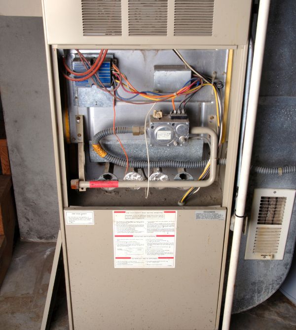 Opened furnace in home basement